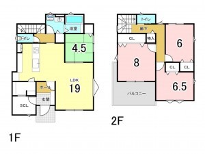 宗像市日の里、新築一戸建ての間取り画像です
