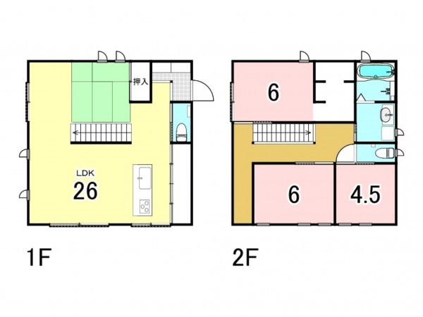 宗像市広陵台、中古一戸建ての間取り画像です