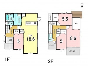 宗像市東郷、新築一戸建ての間取り画像です