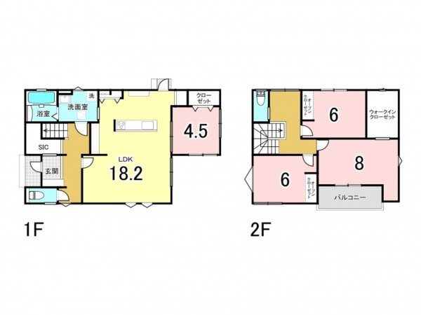 宗像市ひかりヶ丘、新築一戸建ての間取り画像です
