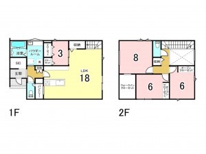 宗像市ひかりヶ丘、新築一戸建ての間取り画像です