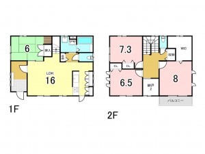宗像市自由ケ丘南、中古一戸建ての間取り画像です