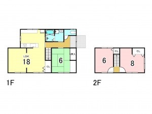 宗像市自由ケ丘、中古一戸建ての間取り画像です