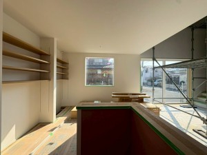 宗像市稲元、新築一戸建ての居間画像です