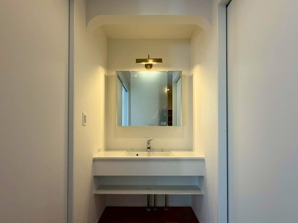 宗像市稲元、新築一戸建ての洗面画像です