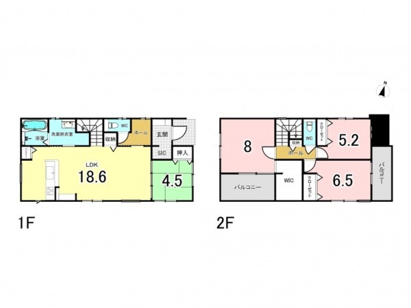 宗像市ひかりヶ丘、新築一戸建ての間取り画像です