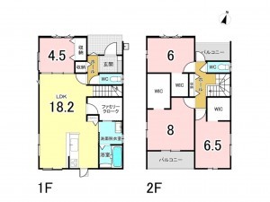 宗像市自由ケ丘、新築一戸建ての間取り画像です