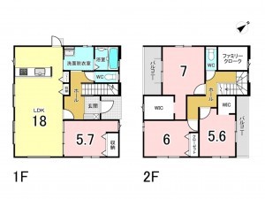古賀市久保、新築一戸建ての間取り画像です