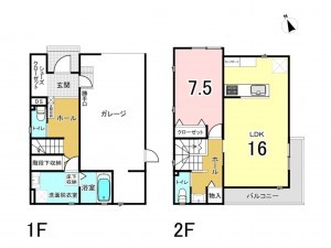 福津市渡、中古一戸建ての間取り画像です