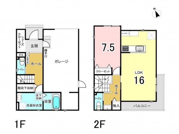 福津市渡、中古一戸建ての間取り画像です