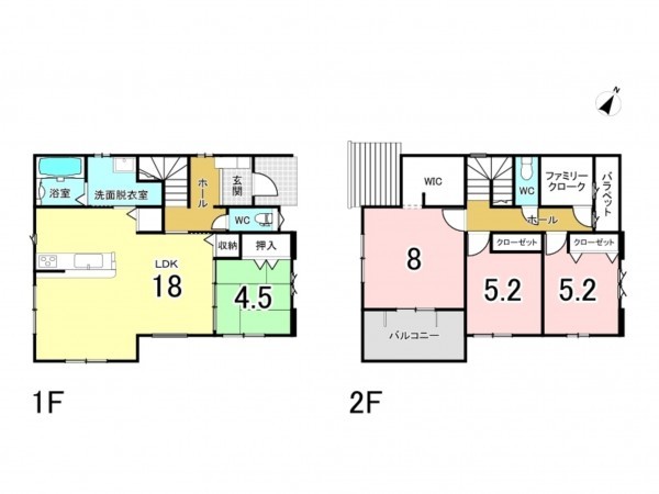 宗像市徳重、新築一戸建ての間取り画像です