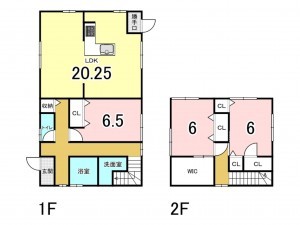 福津市東福間、中古一戸建ての間取り画像です