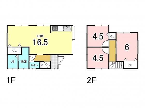 古賀市薦野、中古一戸建ての間取り画像です