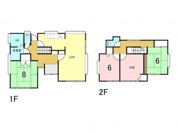 宗像市大谷、中古一戸建ての間取り画像です