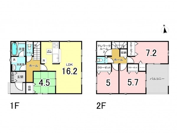 福津市西福間、新築一戸建ての間取り画像です
