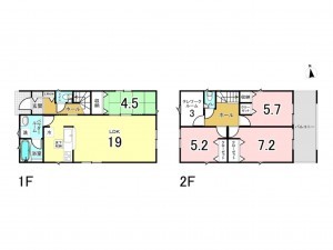 福津市西福間、新築一戸建ての間取り画像です