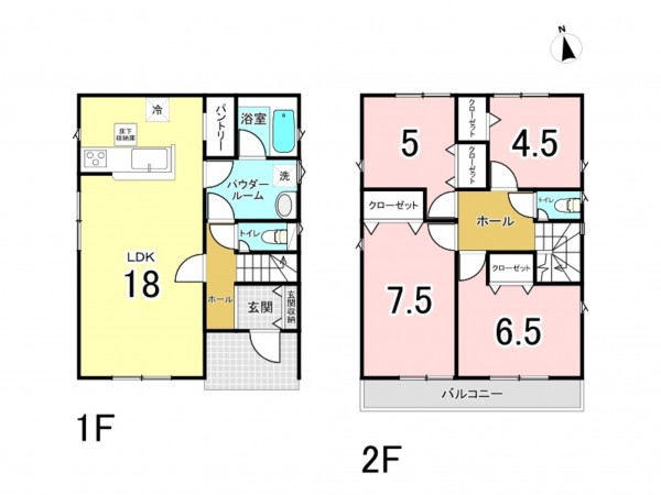 糟屋郡新宮町緑ケ浜、新築一戸建ての間取り画像です