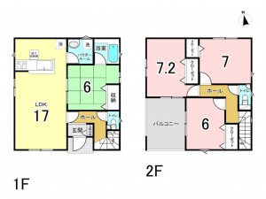 糟屋郡新宮町緑ケ浜、新築一戸建ての間取り画像です