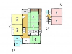 宗像市自由ケ丘、中古一戸建ての間取り画像です