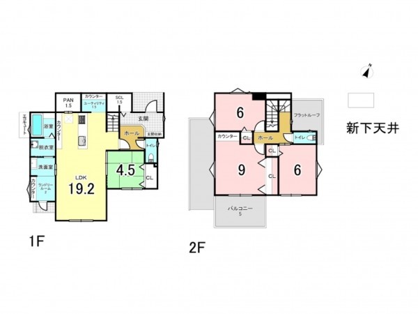 古賀市薦野、新築一戸建ての間取り画像です