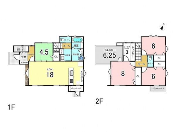 古賀市薦野、新築一戸建ての間取り画像です