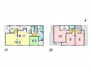 古賀市薦野、新築一戸建ての間取り画像です