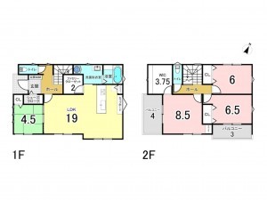 古賀市薦野、新築一戸建ての間取り画像です