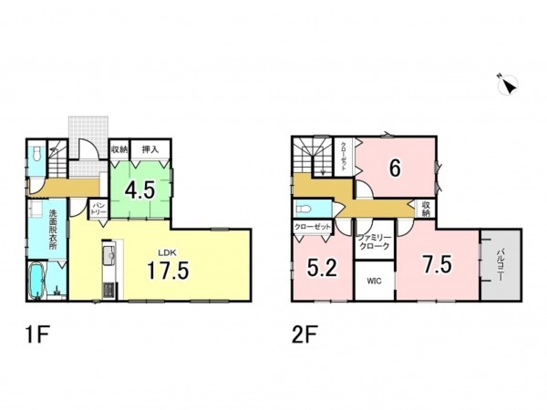 糟屋郡新宮町三代西、新築一戸建ての間取り画像です