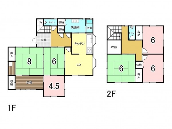 宗像市城西ケ丘、中古一戸建ての間取り画像です