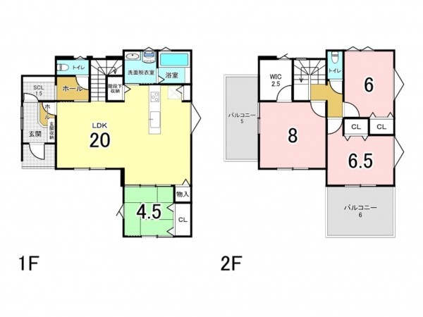 福津市福間南、新築一戸建ての間取り画像です