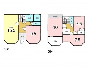 宗像市ひかりヶ丘、中古一戸建ての間取り画像です