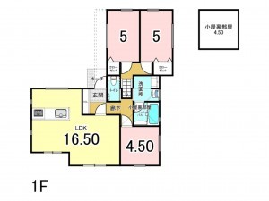 宗像市鐘崎、新築一戸建ての間取り画像です
