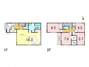 福津市中央、新築一戸建ての間取り画像です