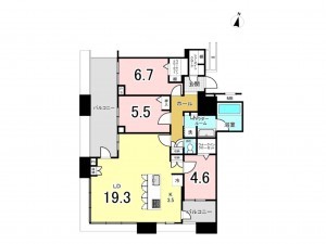 福岡市東区香椎照葉、マンションの間取り画像です