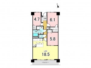 古賀市天神、マンションの間取り画像です