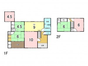 宗像市日の里、中古一戸建ての間取り画像です