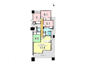 古賀市花見東、マンションの間取り画像です