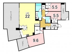 福岡市東区香椎照葉、マンションの間取り画像です