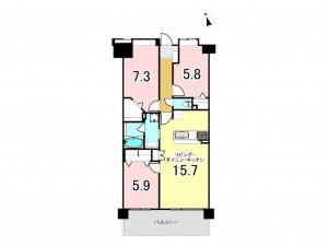 糟屋郡新宮町夜臼、マンションの間取り画像です