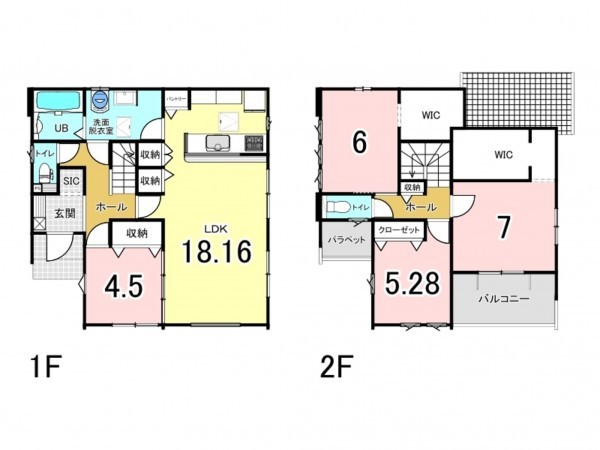 古賀市千鳥、新築一戸建ての間取り画像です