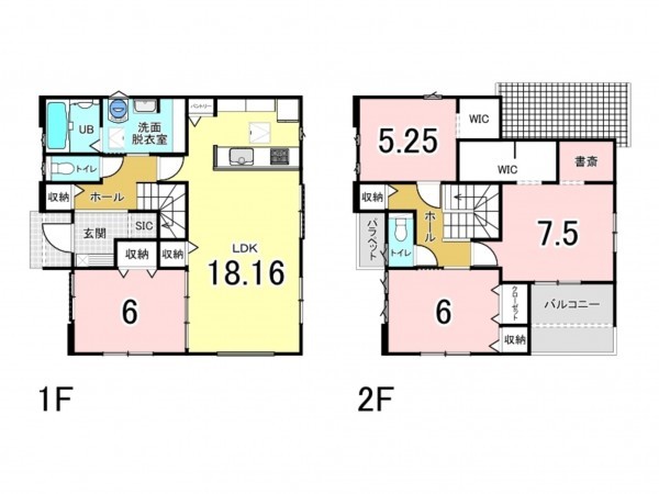 古賀市千鳥、新築一戸建ての間取り画像です