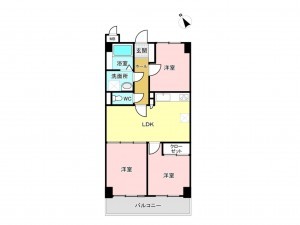 福岡市東区名子、マンションの間取り画像です