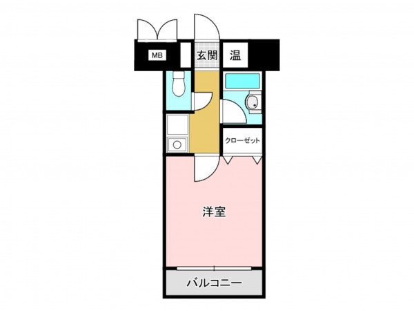 福岡市東区箱崎、マンションの間取り画像です