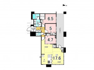 福岡市東区香椎照葉、マンションの間取り画像です