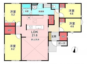 古賀市今の庄、新築一戸建ての間取り画像です