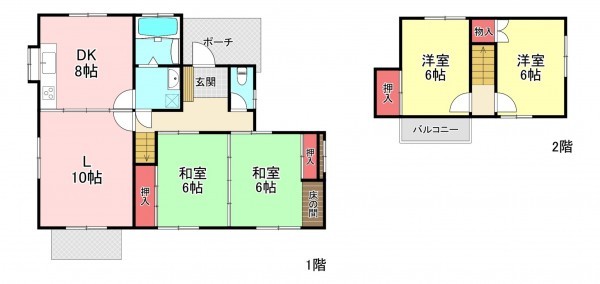北九州市八幡西区浅川、中古一戸建ての間取り画像です