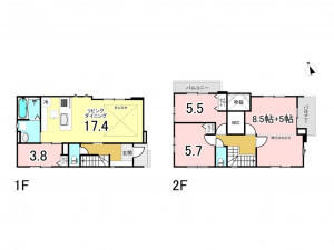 福岡市東区八田、新築一戸建ての間取り画像です