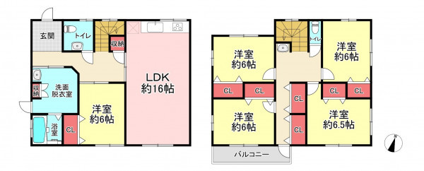 古賀市小竹、中古一戸建ての間取り画像です