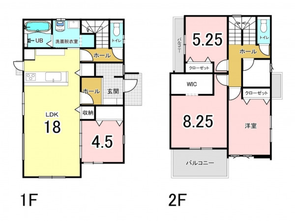 福津市津屋崎、新築一戸建ての間取り画像です