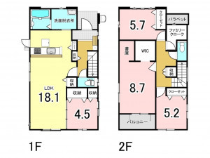 福岡市東区青葉、新築一戸建ての間取り画像です